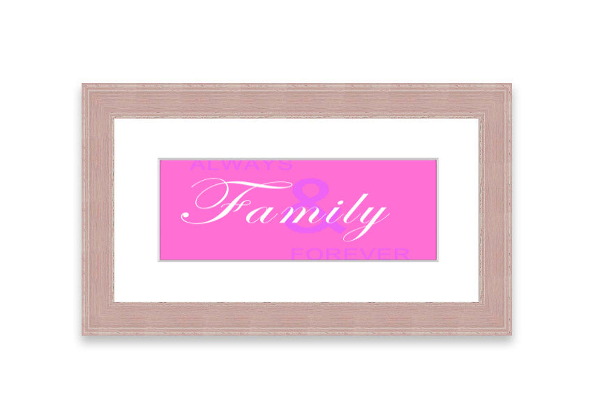 Always And Forever Vivid Pink framed print with vibrant pink design, available in various frame colors, handmade in the UK.