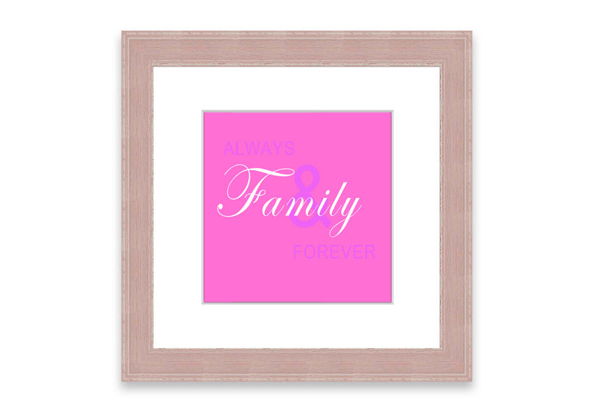 Always And Forever Vivid Pink framed print with vibrant pink design, available in various frame colors, handmade in the UK.