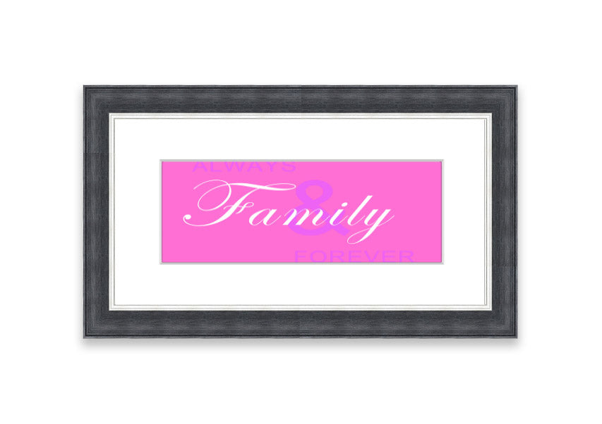 Always And Forever Vivid Pink framed print with vibrant pink design, available in various frame colors, handmade in the UK.