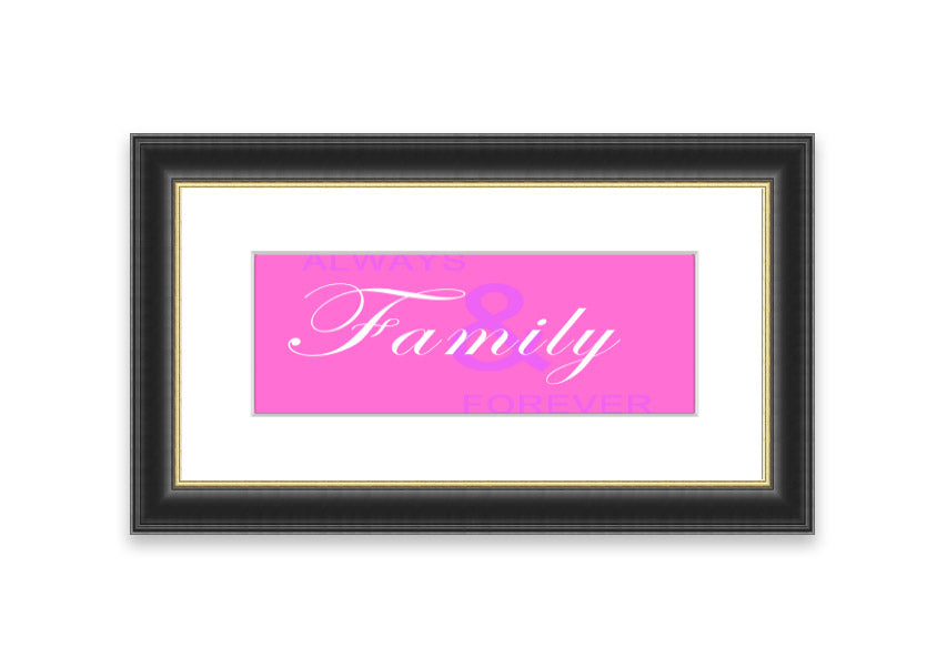 Always And Forever Vivid Pink framed print with vibrant pink design, available in various frame colors, handmade in the UK.