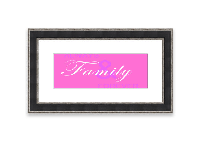 Always And Forever Vivid Pink framed print with vibrant pink design, available in various frame colors, handmade in the UK.