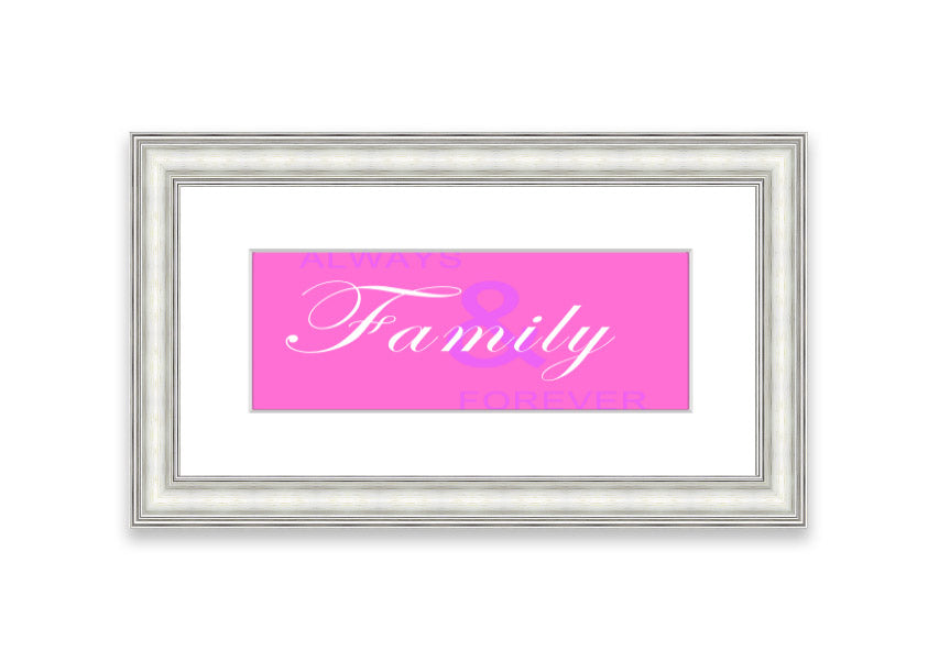 Always And Forever Vivid Pink framed print with vibrant pink design, available in various frame colors, handmade in the UK.