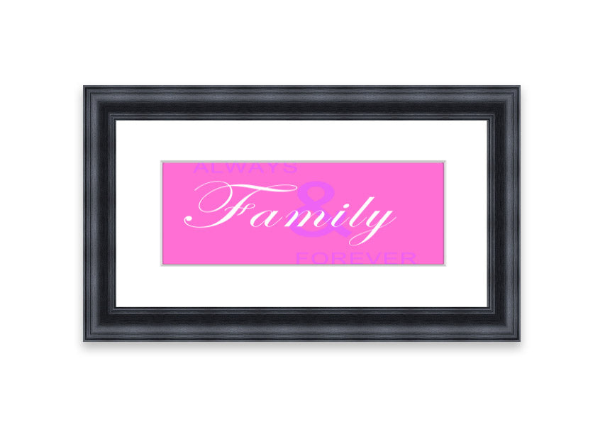 Always And Forever Vivid Pink framed print with vibrant pink design, available in various frame colors, handmade in the UK.