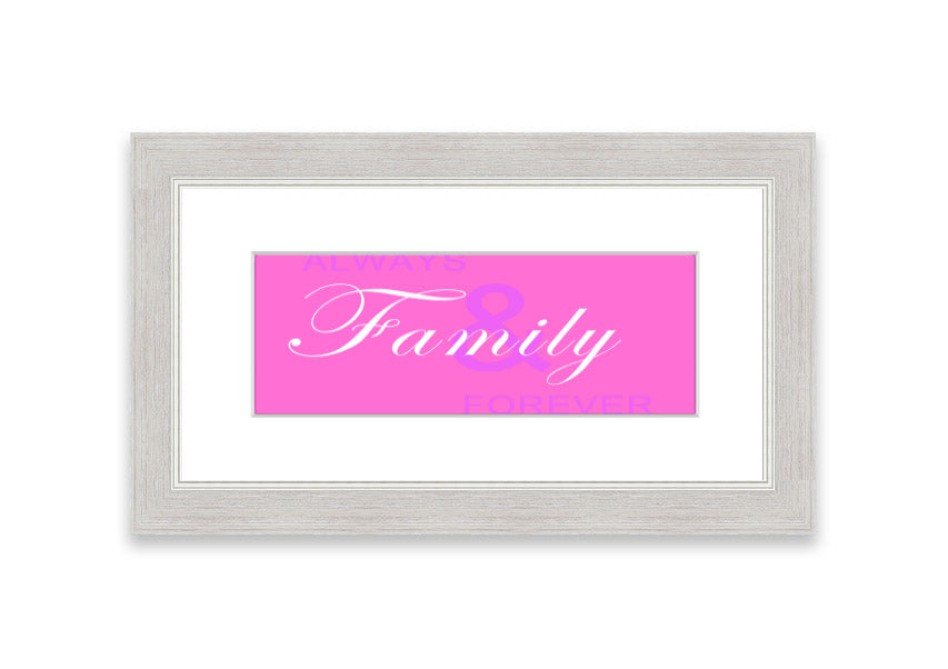 Always And Forever Vivid Pink framed print with vibrant pink design, available in various frame colors, handmade in the UK.