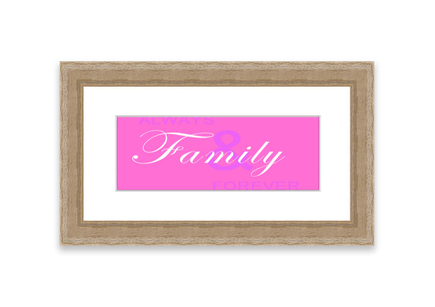 Always And Forever Vivid Pink framed print with vibrant pink design, available in various frame colors, handmade in the UK.