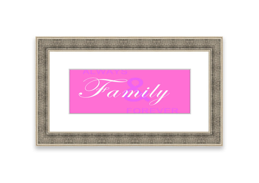 Always And Forever Vivid Pink framed print with vibrant pink design, available in various frame colors, handmade in the UK.