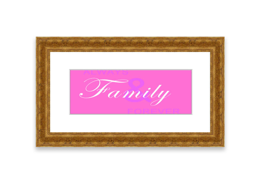 Always And Forever Vivid Pink framed print with vibrant pink design, available in various frame colors, handmade in the UK.