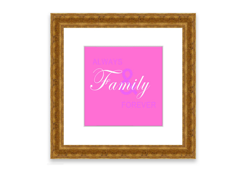 Always And Forever Vivid Pink framed print with vibrant pink design, available in various frame colors, handmade in the UK.