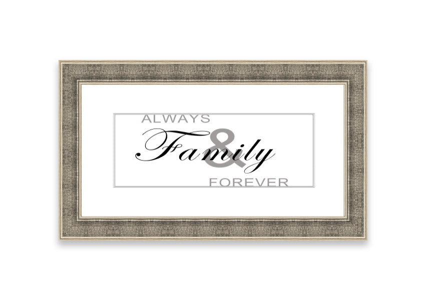 Always And Forever White framed print in various frame colors, showcasing elegant design and handmade craftsmanship.