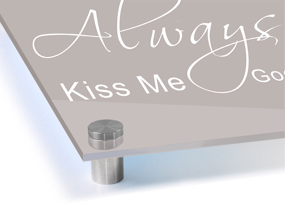 Always Kiss Me Goodnight 2 Beige acrylic print, showcasing a warm beige color on 5mm thick acrylic glass.