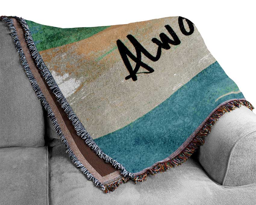 Always Smile throw blanket made of 100% cotton in a thermal weave, showcasing its luxurious texture and classic design.