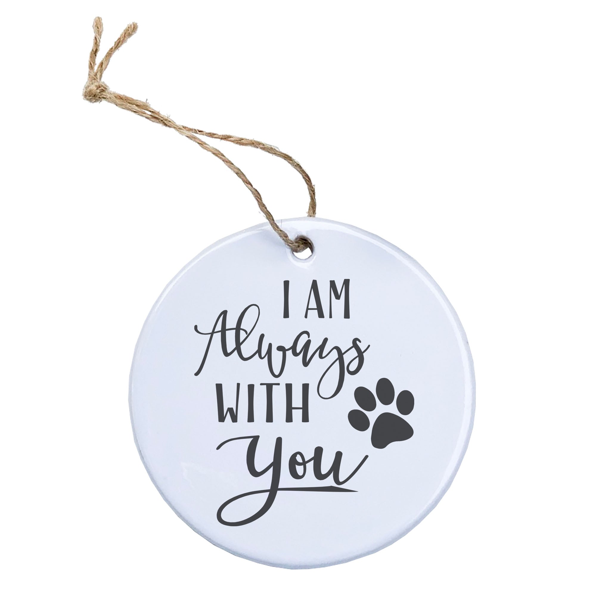 Always With You (Paw) ornament made of high-quality porcelain, featuring a unique design with a smooth, glossy finish.