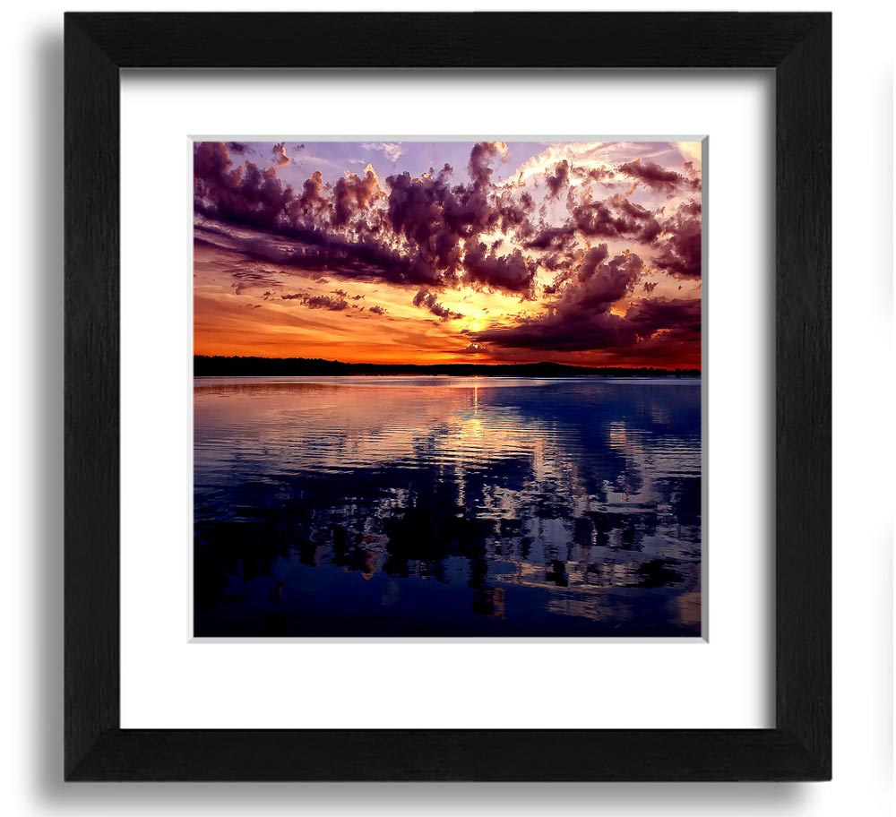 Amazing Dusk Square Framed Print showcasing serene dusk colors in a stylish frame.