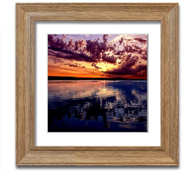 Amazing Dusk Square Framed Print showcasing serene dusk colors in a stylish frame.