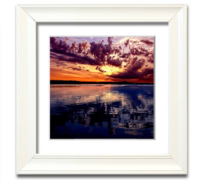 Amazing Dusk Square Framed Print showcasing serene dusk colors in a stylish frame.