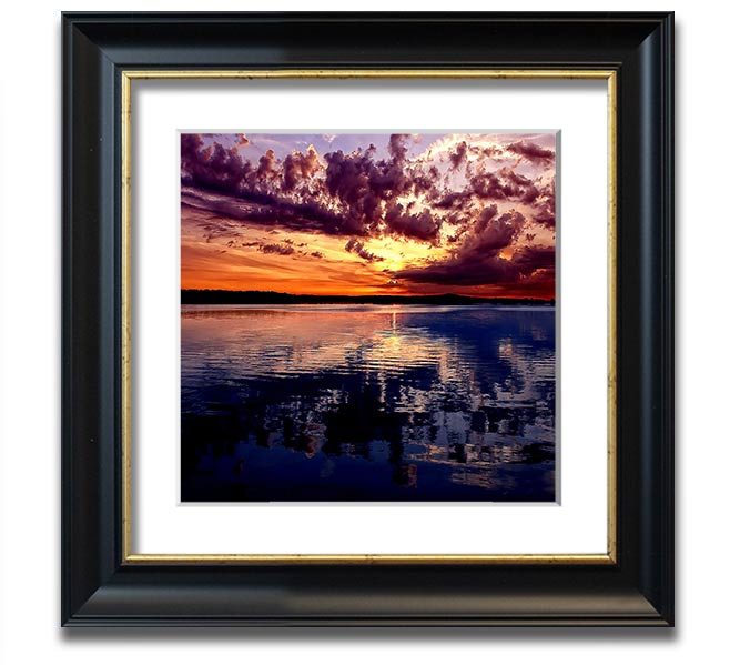 Amazing Dusk Square Framed Print showcasing serene dusk colors in a stylish frame.