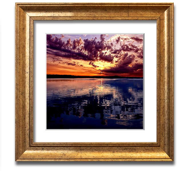 Amazing Dusk Square Framed Print showcasing serene dusk colors in a stylish frame.