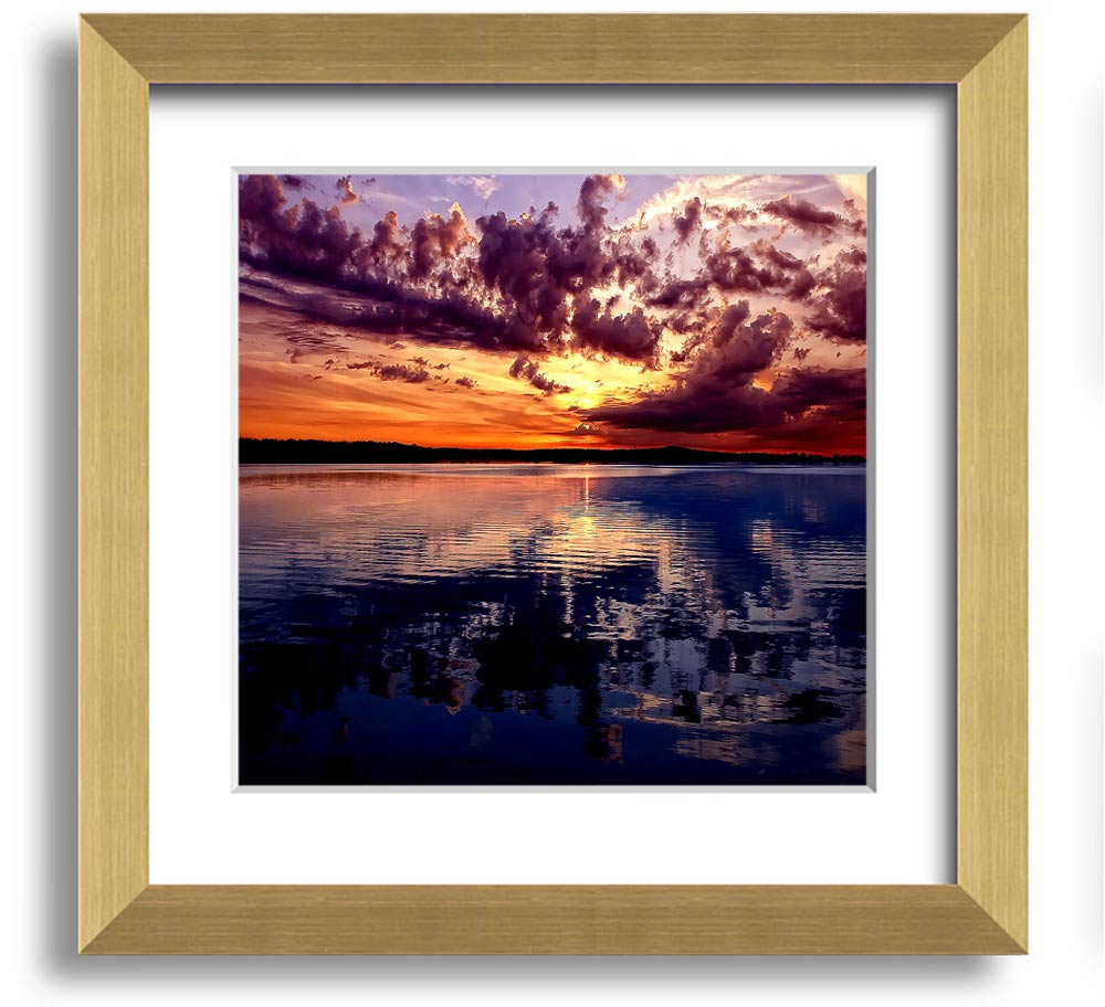 Amazing Dusk Square Framed Print showcasing serene dusk colors in a stylish frame.