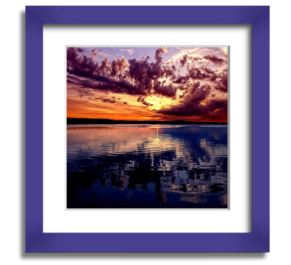 Amazing Dusk Square Framed Print showcasing serene dusk colors in a stylish frame.