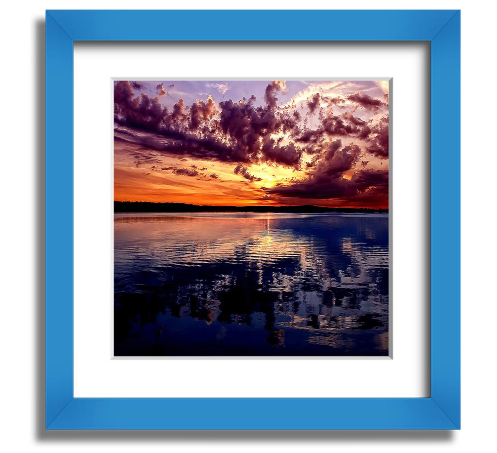 Amazing Dusk Square Framed Print showcasing serene dusk colors in a stylish frame.