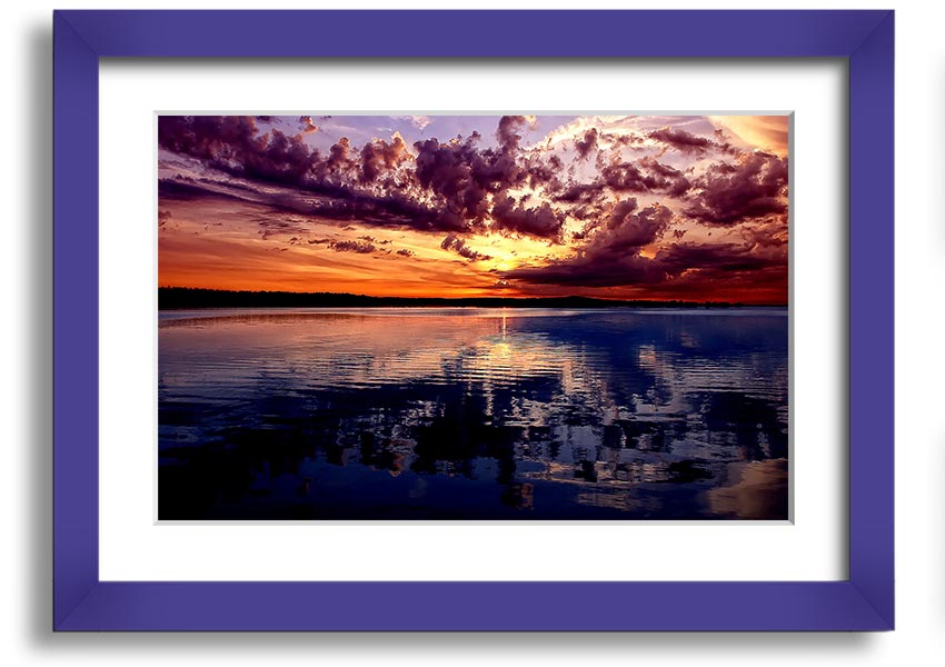 Amazing Dusk framed print showcasing a beautiful twilight scene, available in various frame colors.