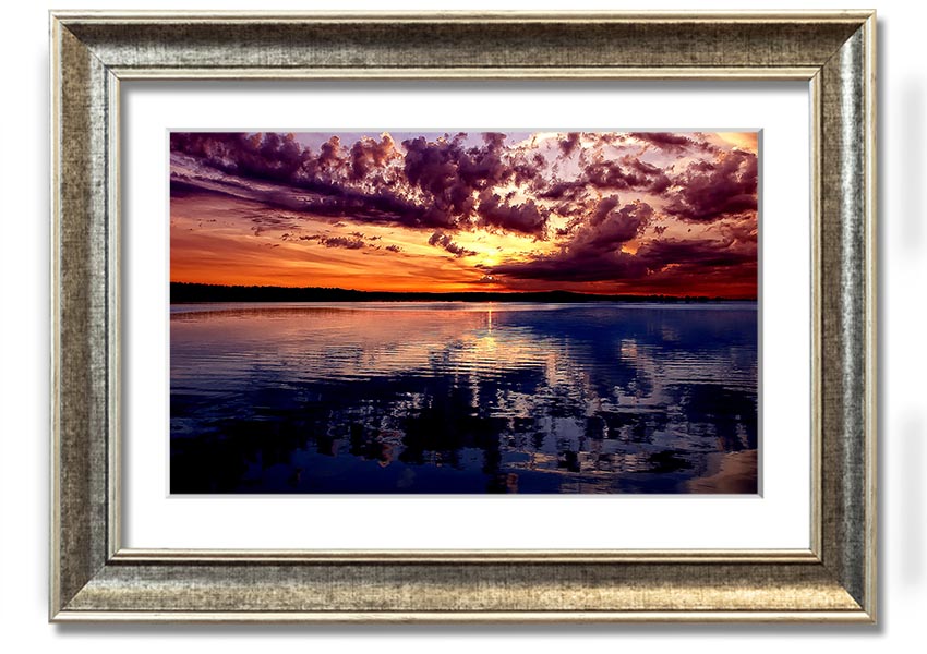 Amazing Dusk framed print showcasing a beautiful twilight scene, available in various frame colors.