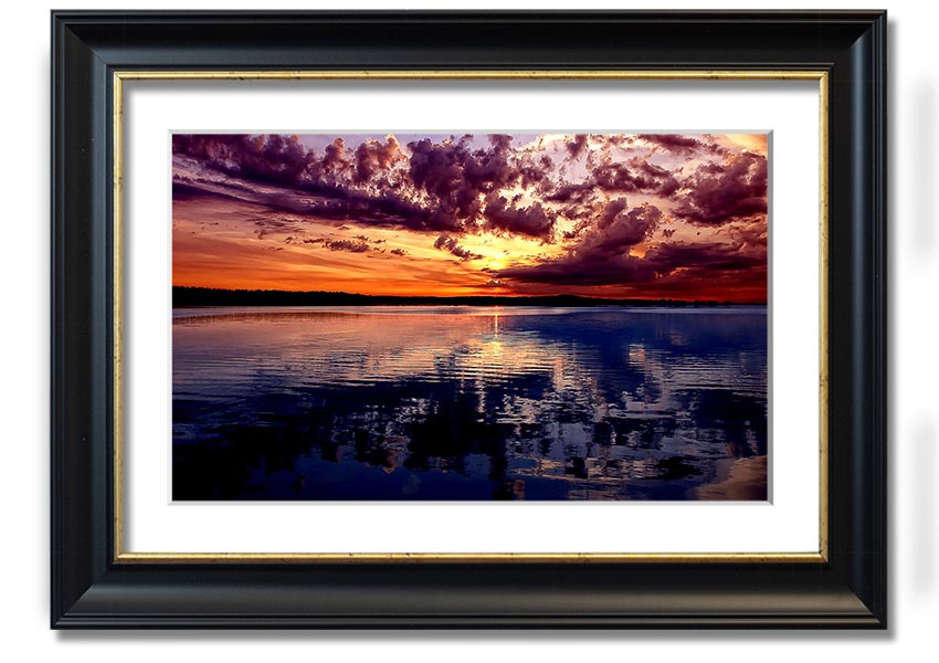 Amazing Dusk framed print showcasing a beautiful twilight scene, available in various frame colors.