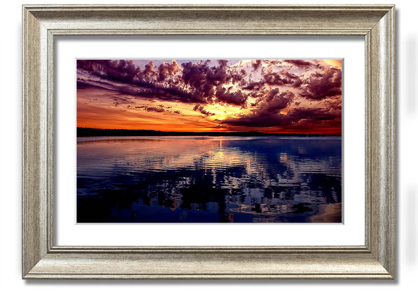 Amazing Dusk framed print showcasing a beautiful twilight scene, available in various frame colors.