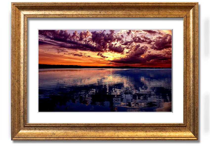 Amazing Dusk framed print showcasing a beautiful twilight scene, available in various frame colors.