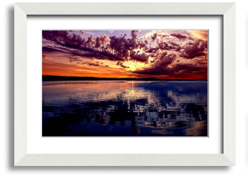 Amazing Dusk framed print showcasing a beautiful twilight scene, available in various frame colors.