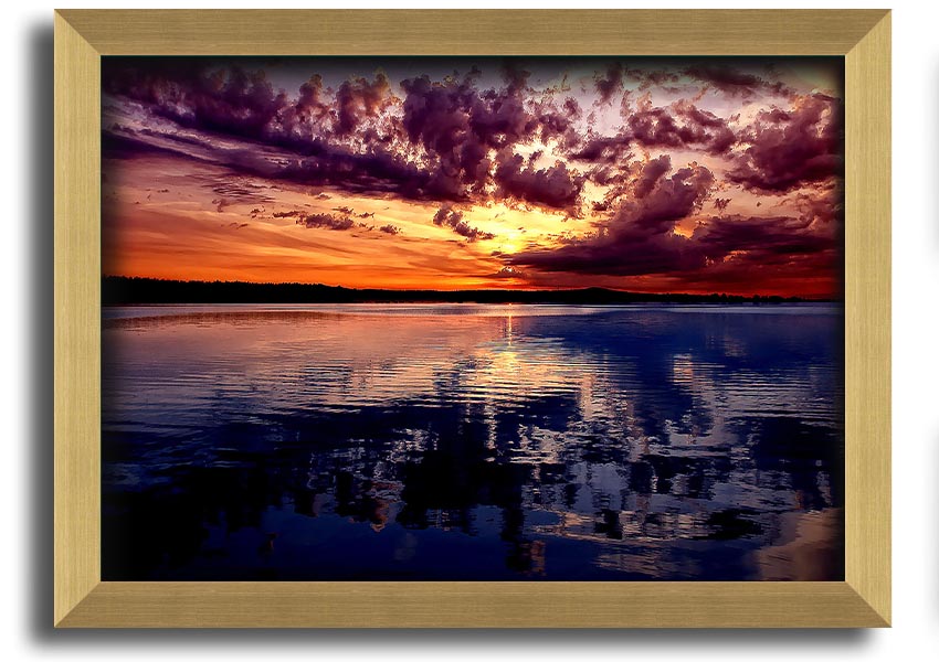 Amazing Dusk framed print showcasing a beautiful twilight scene, available in various frame colors.