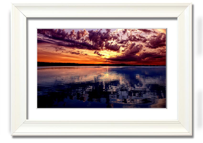 Amazing Dusk framed print showcasing a beautiful twilight scene, available in various frame colors.