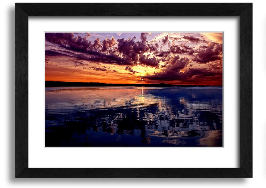 Amazing Dusk framed print showcasing a beautiful twilight scene, available in various frame colors.