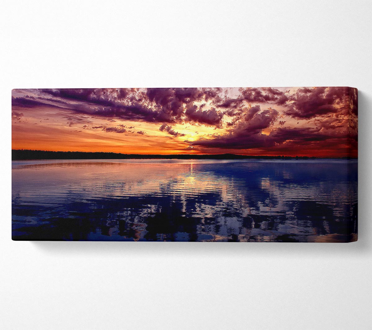 Amazing Dusk canvas art featuring a serene twilight landscape, mounted on a sturdy 44mm box frame, ready to hang.