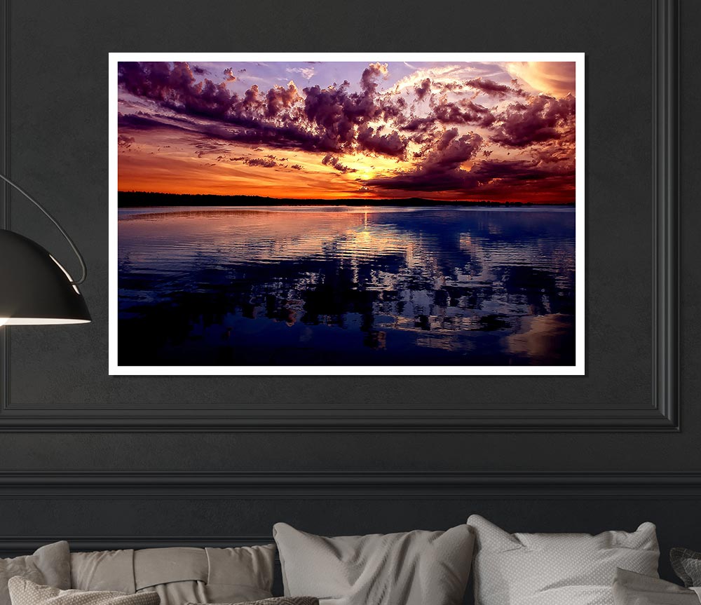 Amazing Dusk canvas poster featuring a serene twilight landscape with vibrant colors.