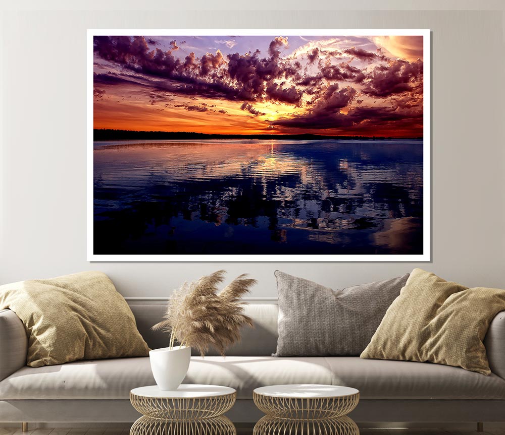 Amazing Dusk canvas poster featuring a serene twilight landscape with vibrant colors.