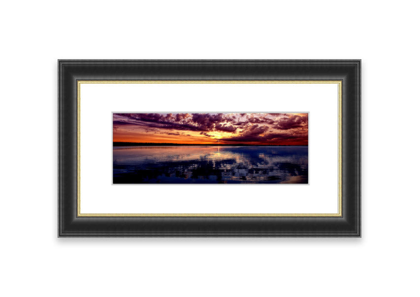 Framed print of Amazing Dusk landscape in Cornwall, showcasing twilight colors and available in various frame options.