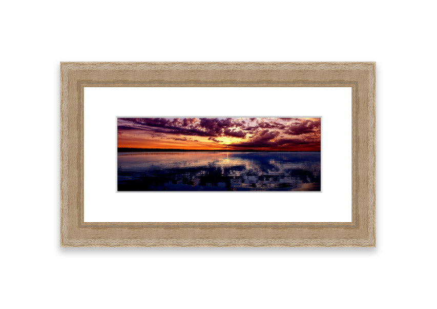 Framed print of Amazing Dusk landscape in Cornwall, showcasing twilight colors and available in various frame options.