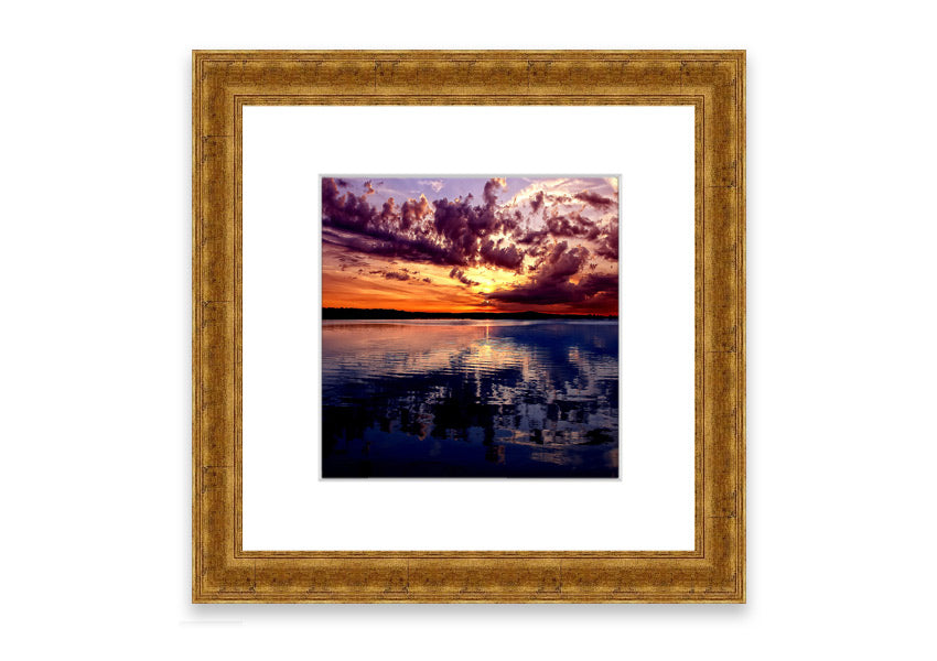 Framed print of Amazing Dusk landscape in Cornwall, showcasing twilight colors and available in various frame options.