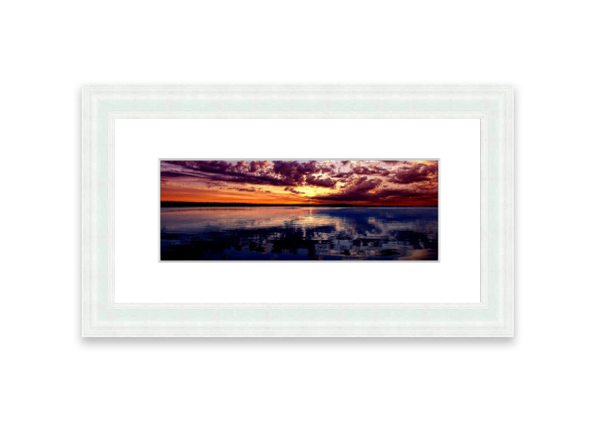 Framed print of Amazing Dusk landscape in Cornwall, showcasing twilight colors and available in various frame options.