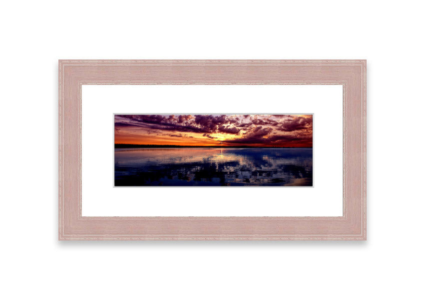 Framed print of Amazing Dusk landscape in Cornwall, showcasing twilight colors and available in various frame options.