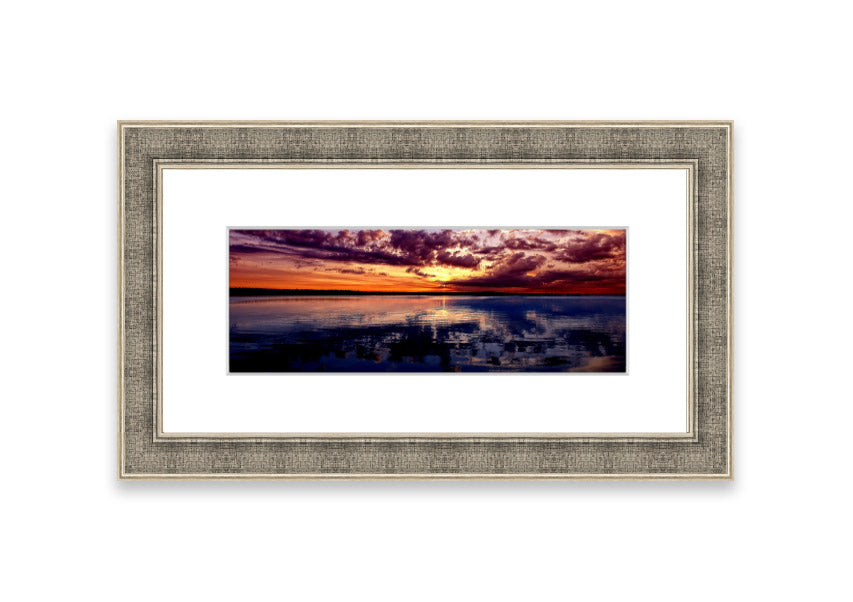 Framed print of Amazing Dusk landscape in Cornwall, showcasing twilight colors and available in various frame options.