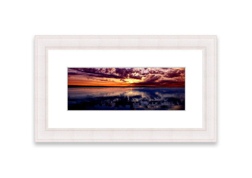 Framed print of Amazing Dusk landscape in Cornwall, showcasing twilight colors and available in various frame options.