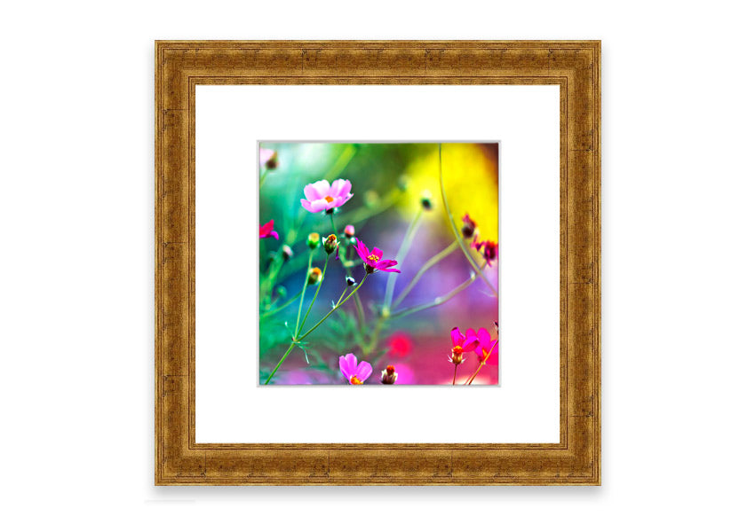 A beautifully framed print of Amazing Flowers from Cornwall, showcasing vibrant floral artwork in a stylish frame.