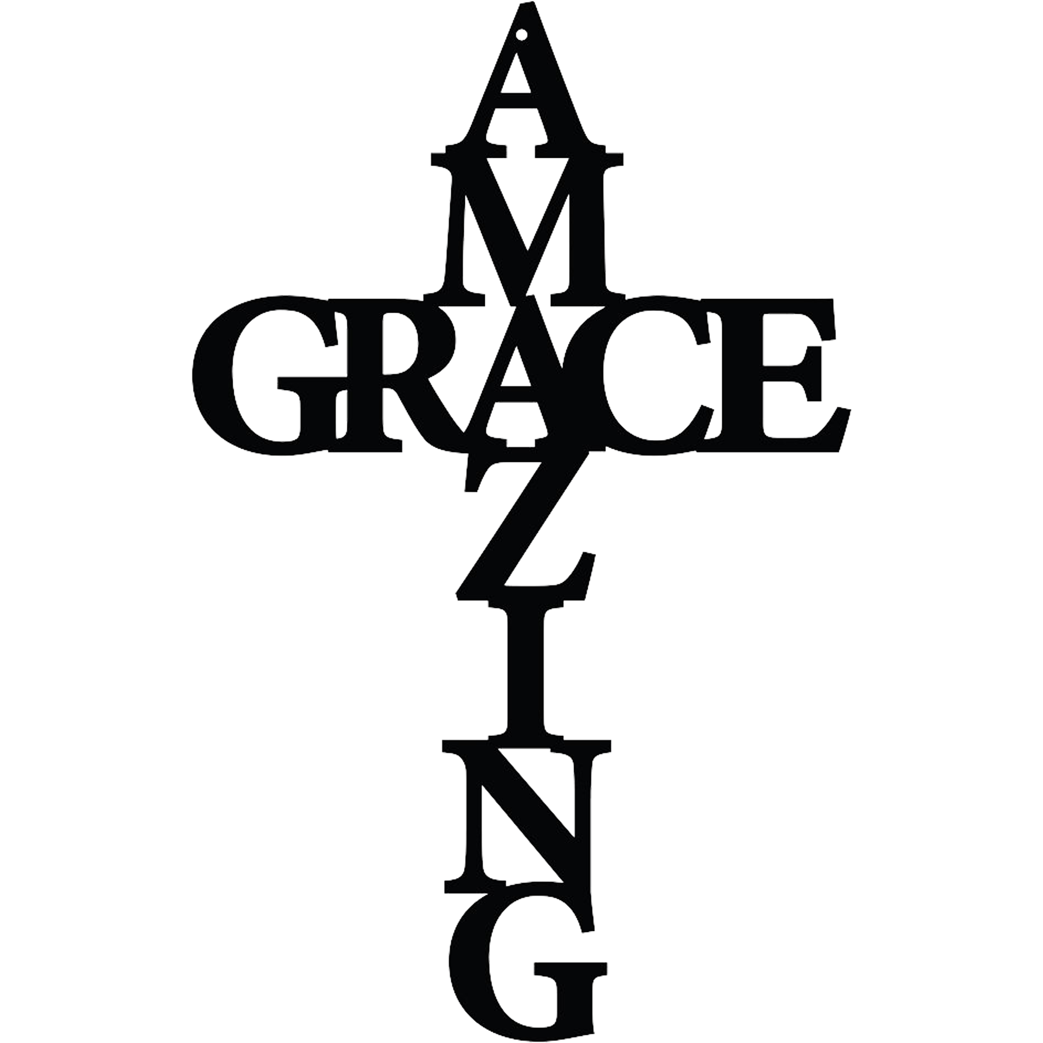 Amazing Grace Cross Metal Wall Art, crafted from high-quality steel, featuring a unique cross design symbolizing faith and love.