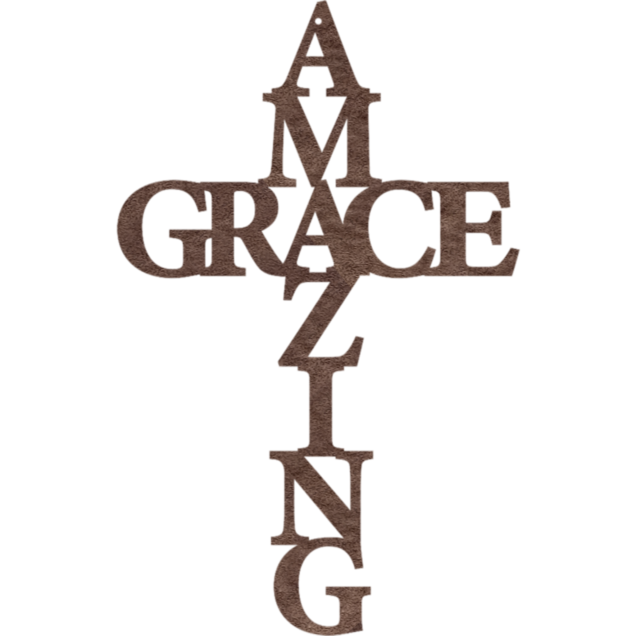 Amazing Grace Cross Metal Wall Art, crafted from high-quality steel, featuring a unique cross design symbolizing faith and love.