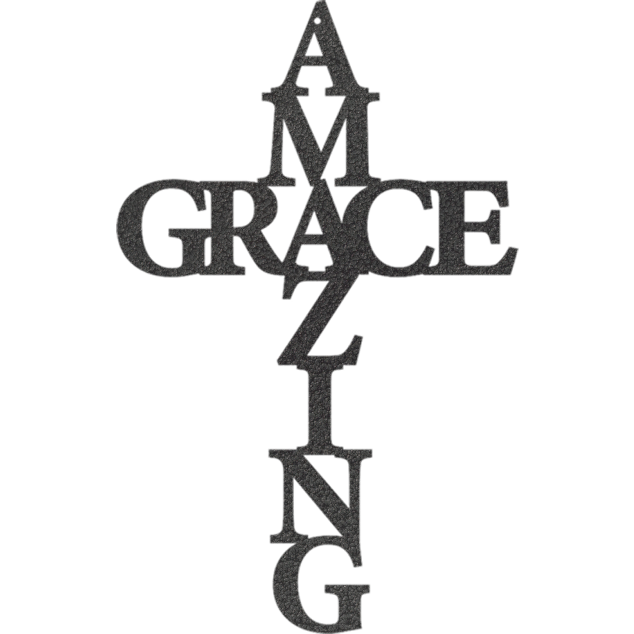 Amazing Grace Cross Metal Wall Art, crafted from high-quality steel, featuring a unique cross design symbolizing faith and love.