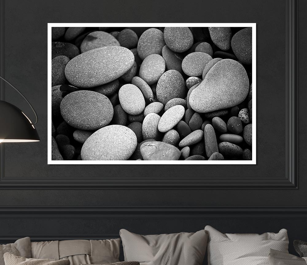 Amazing Love Rock B n W poster on high-quality canvas, showcasing a unique black and white design.