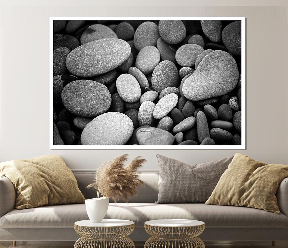 Amazing Love Rock B n W poster on high-quality canvas, showcasing a unique black and white design.