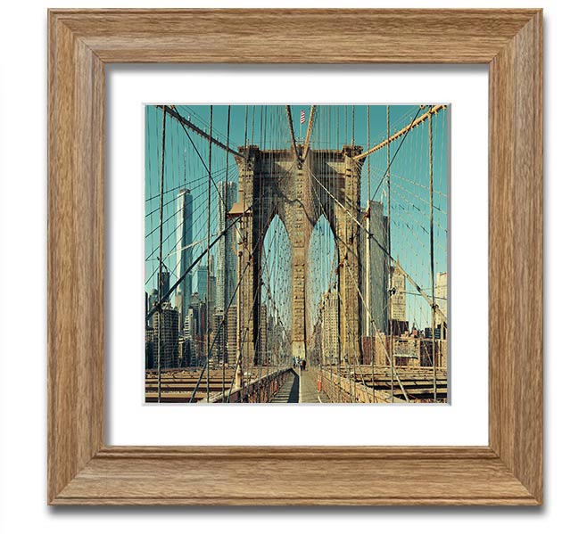 A beautifully framed print of the Amazing NYC Bridge, showcasing intricate details and vibrant colors, ready to hang on a wall.